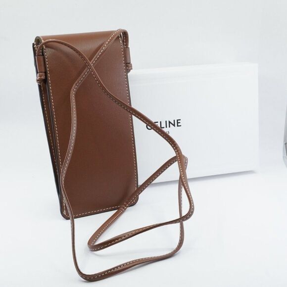 NEW CELINE TRIOMPHE BROWN POUCH CROSSBODY - Picture 10 of 12